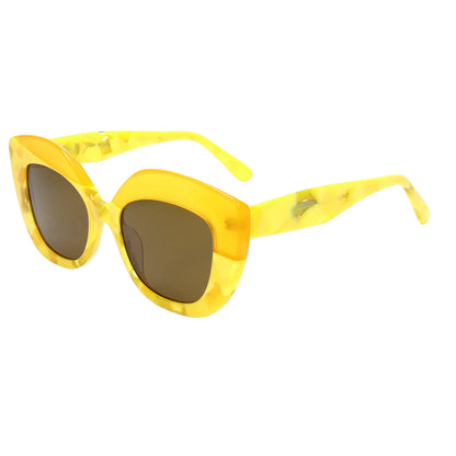Young Fashion Sunglasses Retro Asymmetric Frame UV400 Square for Women Polarized Trendy Lightweight Street