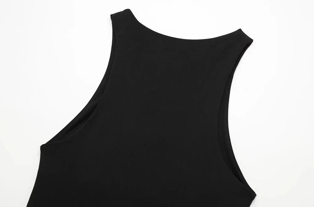 Women Fashion With Halter Neck Skinny Bodysuit Sexy Sleeveless Snap-button Female Playsuits Mujer