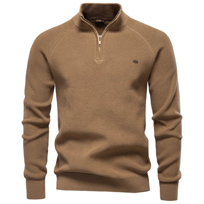 2023 New Autumn Cotton Zipper Cardigans for Men Fashion Casual Social Men Sweaters High Collar Warm Winter Knitted Sweater Men