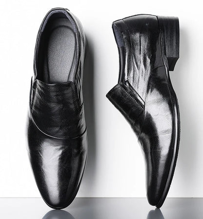 2026 New Low-heeled Business Shoes for Men Black Spring Summer Leather Shoes Male Fashion Casual Dress Shoe Man