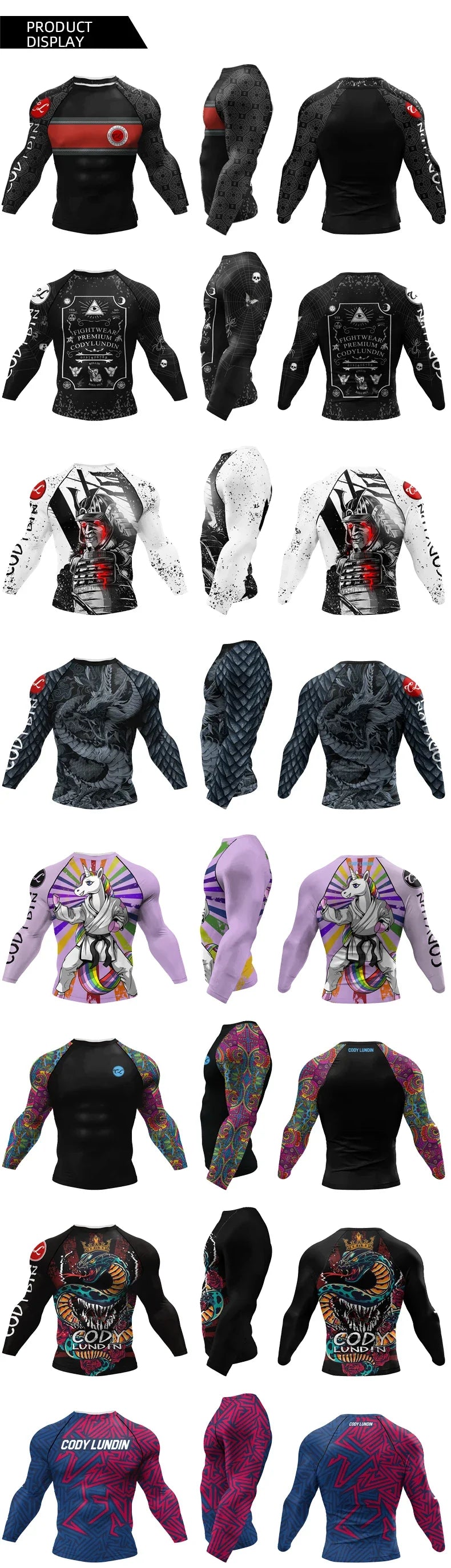 Cody Lundin Wrestling Compression T Shirt Men Full Subliamtion Brazilian Jiu-Jitsu MMA Shor Sleeve Rashguard With Anti Rubber