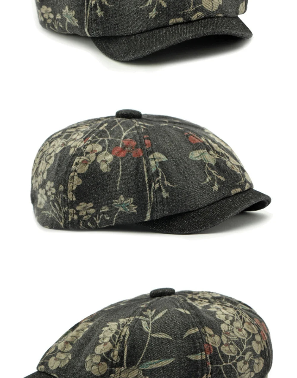 Beret Cap Spring Summer Autumn Men Women Cap Male Female Floral Artist Painter Beret Hat Denim Flat Cap Octagonal Berets