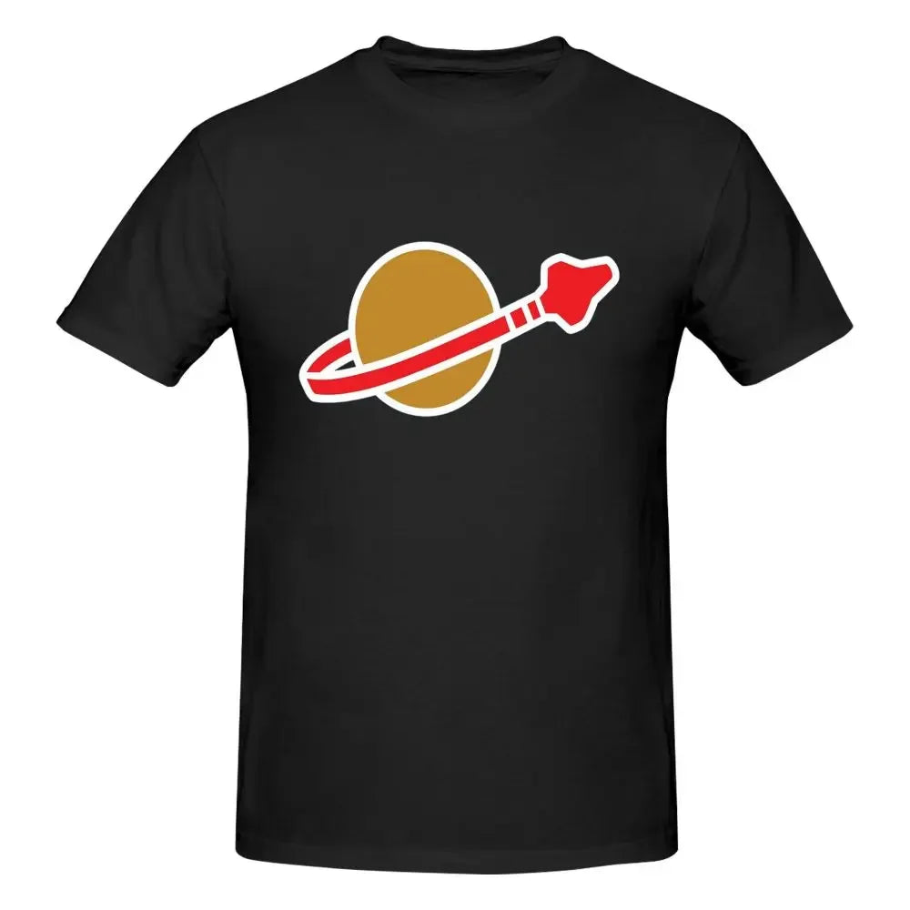 Classic Space Logo 100% Cotton T-shirt Male Classic T Shirts Men Round Neck Short Sleeve S-6XL