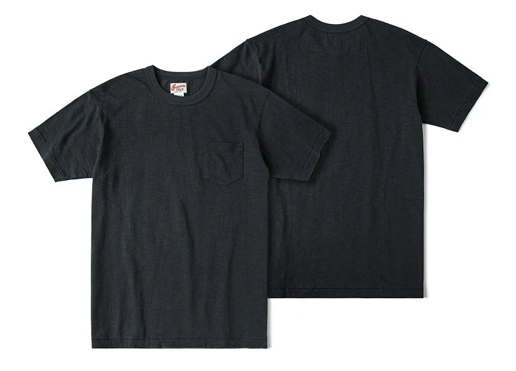 Rugged Bronson Loopwheel Tubular Pocket T-Shirt 220g Slub Cotton Men's Seamless Side Tee Short Sleeve