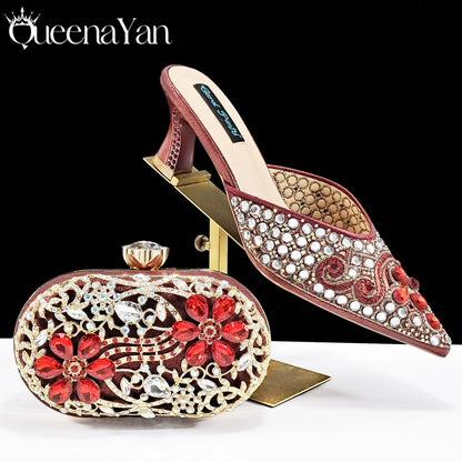 2025 INS FANTATIC BLUE Rhinestone-encrusted Sex Ladies Shoes / MATCHING  SPARKING MINI BAG (SPECIAL COLLECTION)