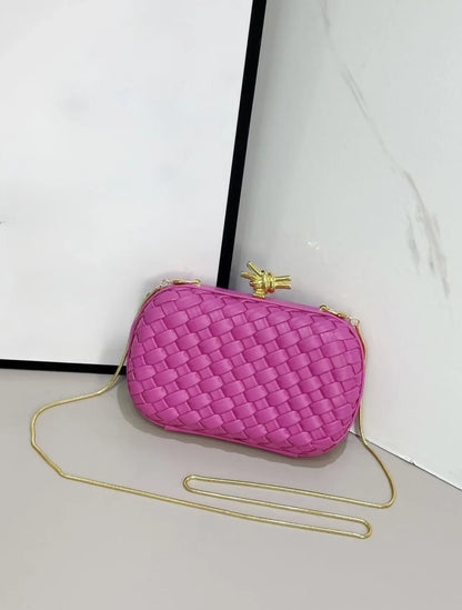 Elegant Box Shaped Dinner Clutch Crossbody Bag for Women Fashionable Chain Strap Handbag Retro Style Leather Handbag