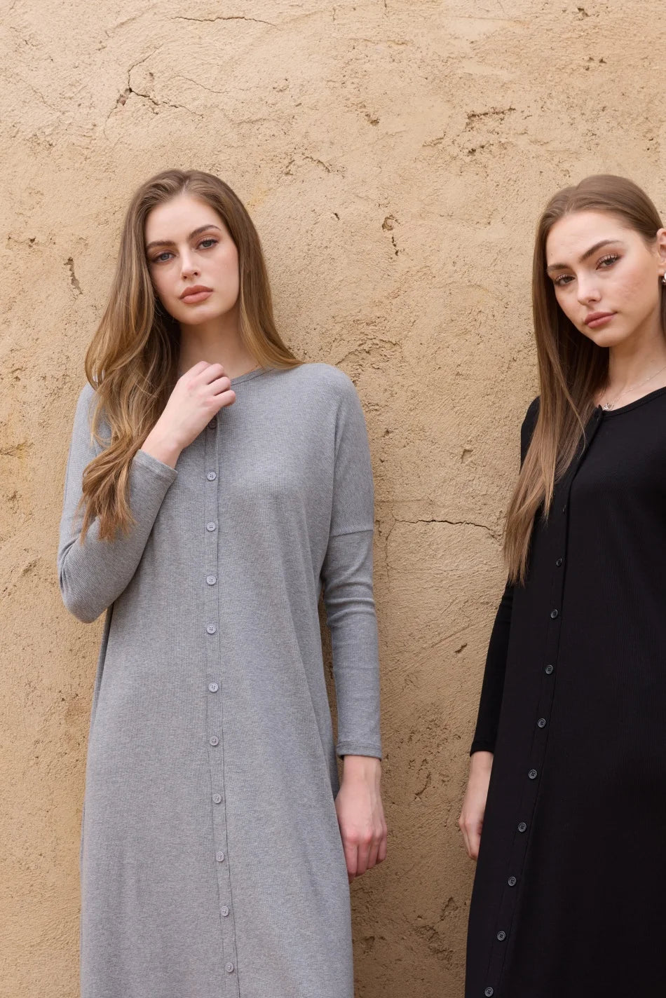 AS SS26 summer loose style button dress comfortable ribbing fabric dress o-neck lady clothes
