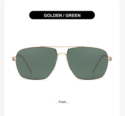 Classic Aviator Sunglasses Men Gold Metal Frame Green Lens Retro Pilot Shades UV400 Outdoor Driving Sun Glasses