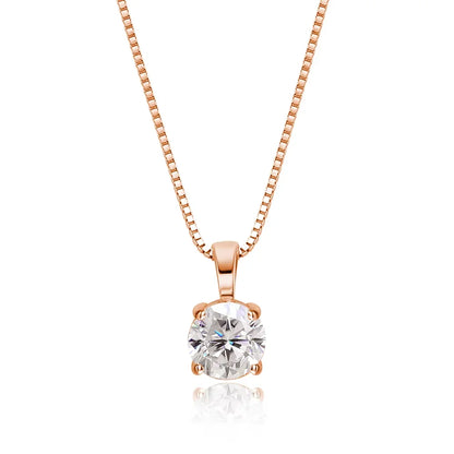 1ct Moissanite Pandent Necklace s925 Sterling Silver Plated 18k Box Chain Dainty Necklaces for Women Fine Jewelry Gift