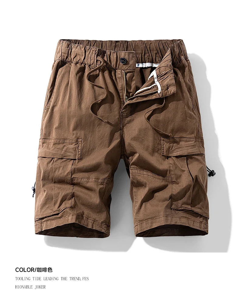 Men Multi Pocket Loose Cargo Pants Men Thin Breathable Casual Outdoor Male Shorts Men Summer Shorts New Trendy Sports Shorts