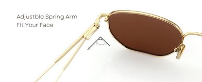 Hexagon Polarized Retro Sunglasses for Men Women-Vintage Metal Frame Design UV Protection Trendy Fashion Shades