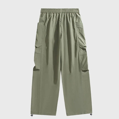 Male Hiking Pants Outdoor Waterproof Windproof Camping Cycling Trousers Autumn Spring Elastic Waist Climbing Travel Casual Pants