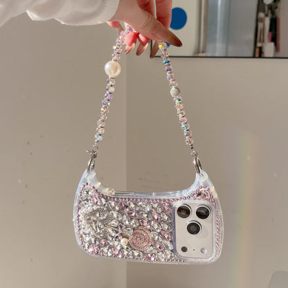Rhinestone Hand bag Lollipop Design Phone Case For iPhone 17 Pro Max 16 15 14 13 Pro Max 15 14 16 Plus 17Air Fashion Trend Case
