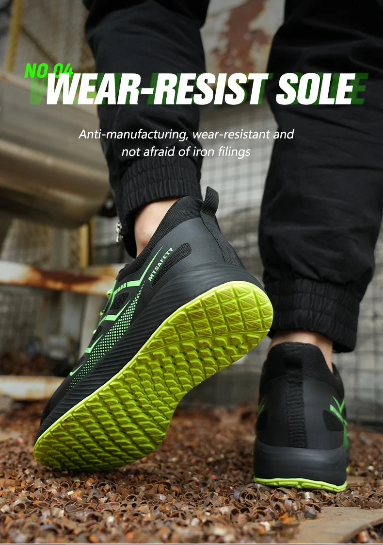 steel toe sneakers for men ultra-light construction site safety shoes anti puncture industrial work boots breathable work shoes