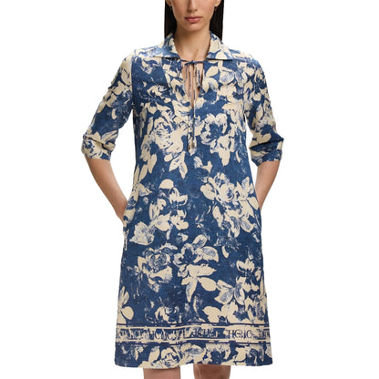 2025 Summer Fashion Women Commuting V Neck Dresses Fashion Midi Printed New Lady Straight Dress
