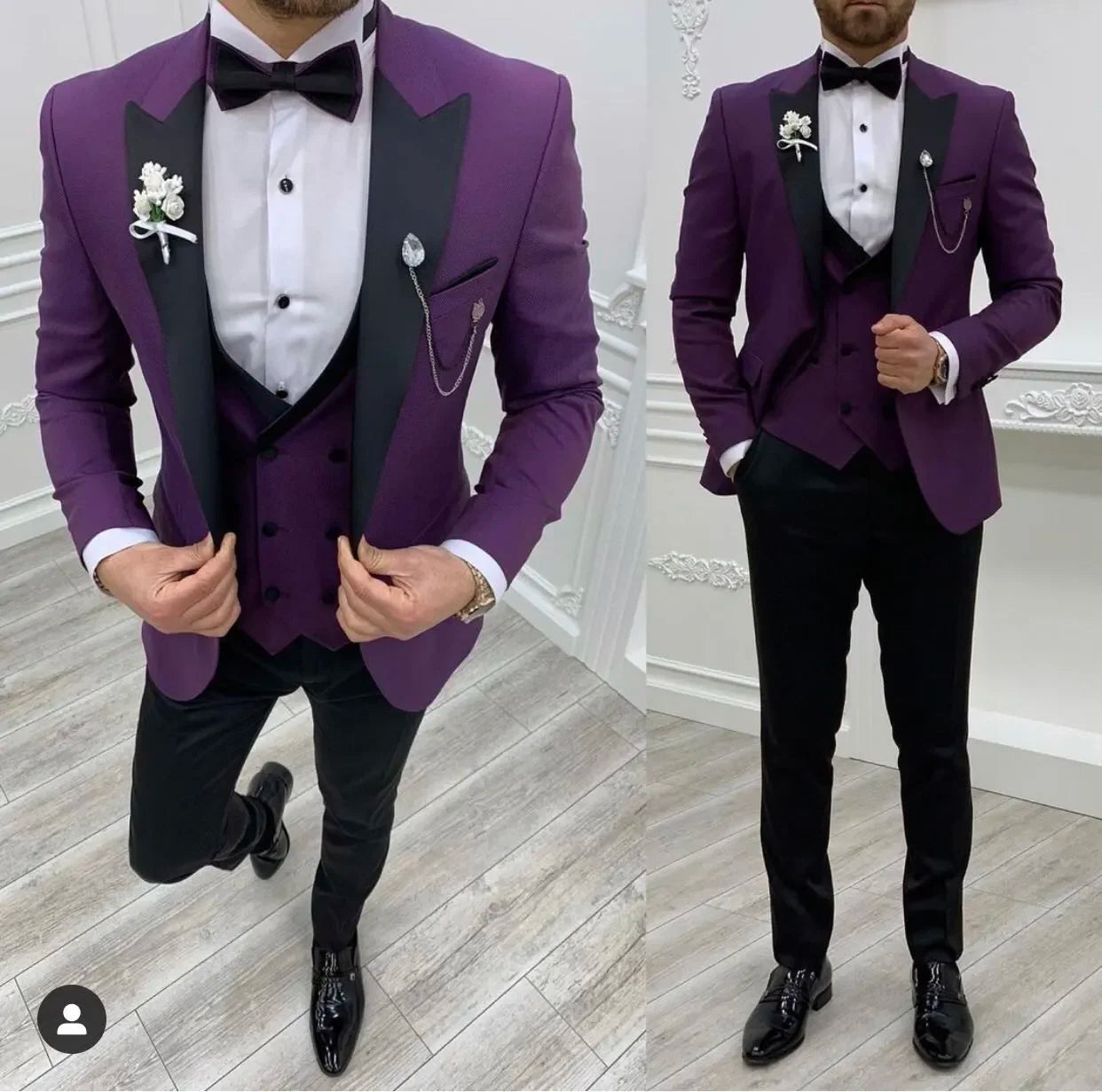New Grey Costume Slim Fit Men Suits Black Pant Slim Fit Groom Tuxedos For Formal Wedding Suit Jacket Pant Vest 3 Pieces Blazer