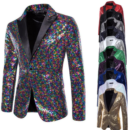 Suit Men's Performance Dress Sequined Suit Nightclub Men's Clothing Host Master Studio Men's Jacket