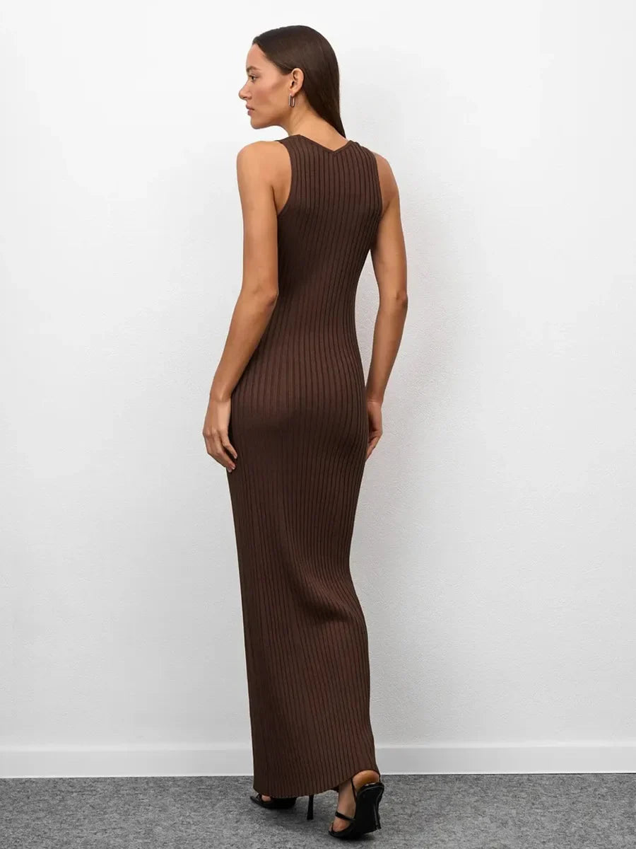 Women's Sleeveless Knitted Dress Strap Summer Fashion Wide Shoulder Inner Long Skirt Slim Fit Casual Dresses