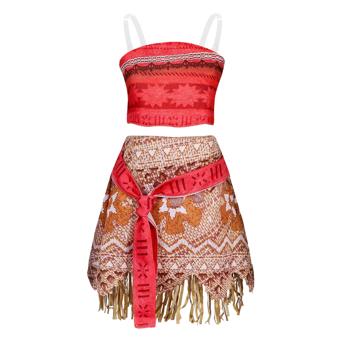 New Disney Movie Moana Girl Dress Halloween Cosplay Party Costume Princess Fancy Clothes Children Vaiana Outfit Dress