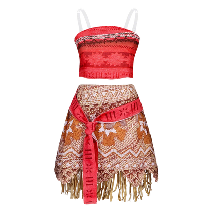 New Disney Movie Moana Girl Dress Halloween Cosplay Party Costume Princess Fancy Clothes Children Vaiana Outfit Dress