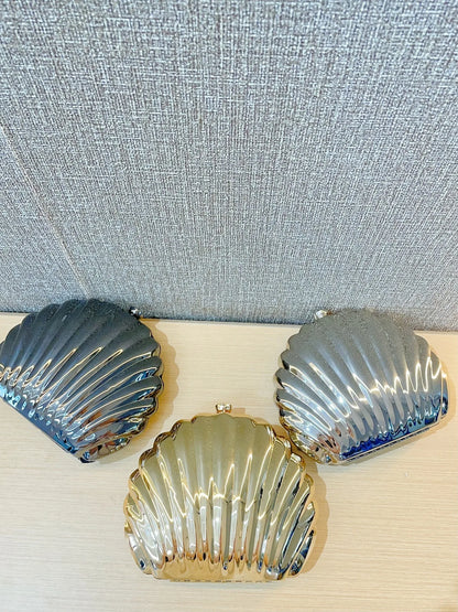 2025 Women Silver Gold Shell Bag Cute Acrylic Evening Clutch Bag With Strap For Wedding Party Small Purses Designer Handbags Ins