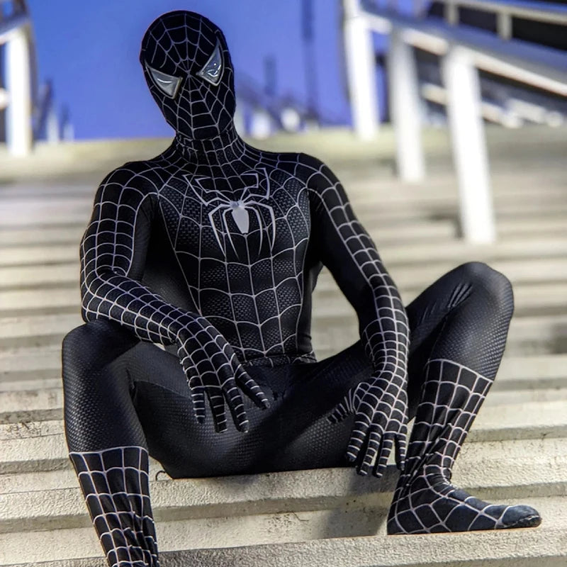 Toby Black Spider Man Costume Spider Man Cosplay Costume Black Spider Man Tight Zentai Bodysuit Carnival Superhero party suit