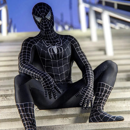 Toby Black Spider Man Costume Spider Man Cosplay Costume Black Spider Man Tight Zentai Bodysuit Carnival Superhero party suit