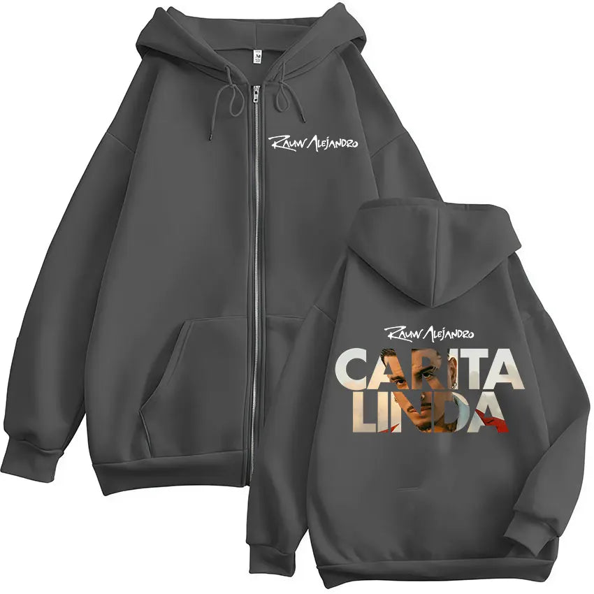 Rauw Alejandro Carita Linda 2025 New Album Zipper Hoodies Men Women Clothing Fashion Long Sleeve Zip Up Sweatshirts Jacket Coats