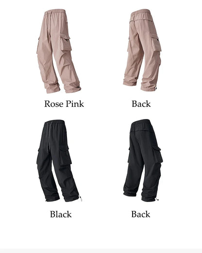 Autumn Hiking Pants Elastic Waist Outdoor Waterproof Camping Trousers Women Large Pocket Breathable Mountaineering Cargo Pants