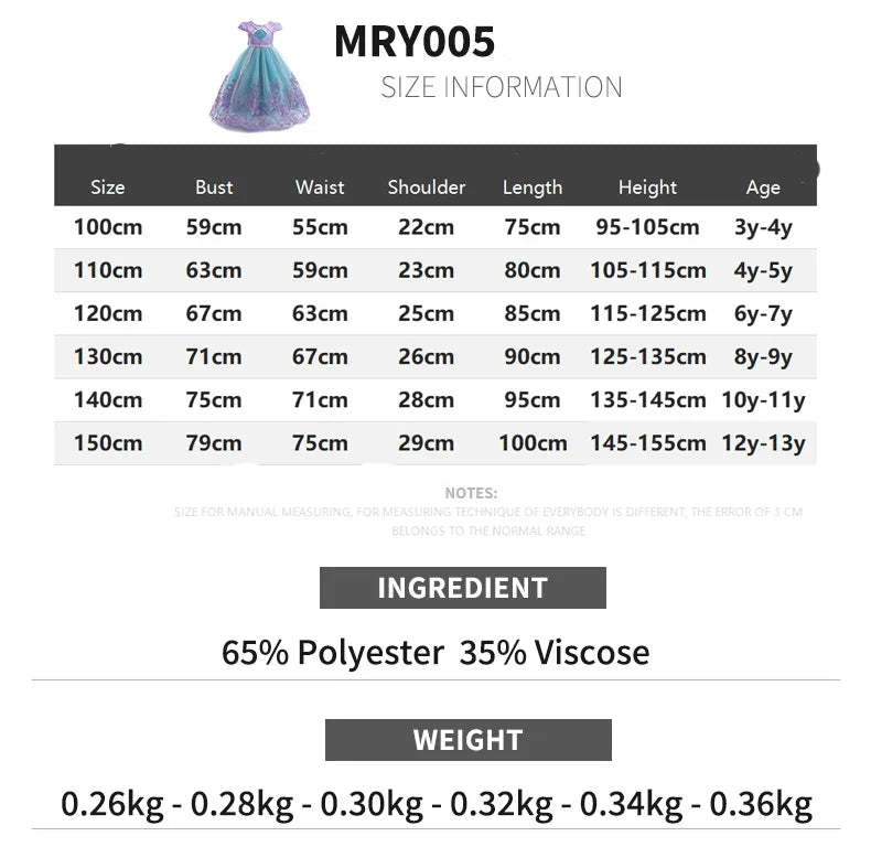 Little Mermaid Ariel Princess Costumes Young Girls Purple Dress Kids Cosplay Carnival Gown Birthday Tutu Dresses Summer New Wear