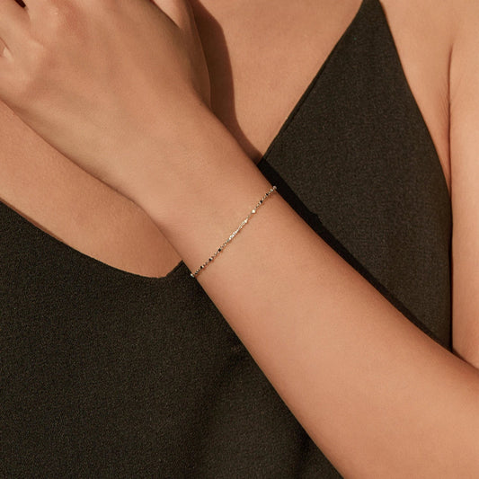 Bracelets à breloques en argent sterling 925, maillons géométriques simples, pour femmes, usage quotidien, bureau, bijoux fins.