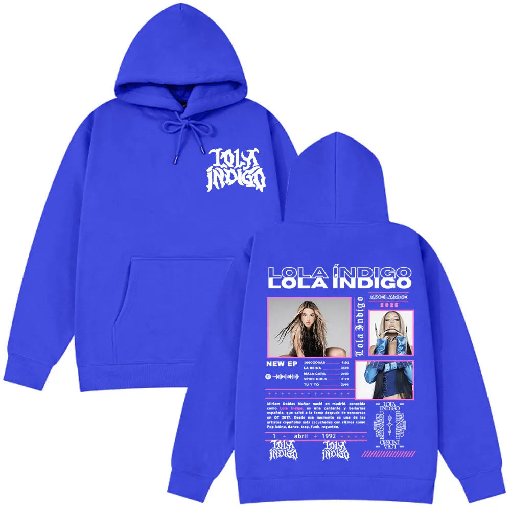 Lola Singer Indigo 2025 Tour Graphic Hoodies Men Women Clothing Fashion Aesthetic Sweatshirts Hip Hop Punk Casual Loose Hoodie