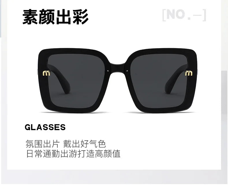 2026 New Luxury Square Sunglasses for Women Sun Glasses Oversized Frame UV400 Protection Trendy Shades for Driving Daily Wear