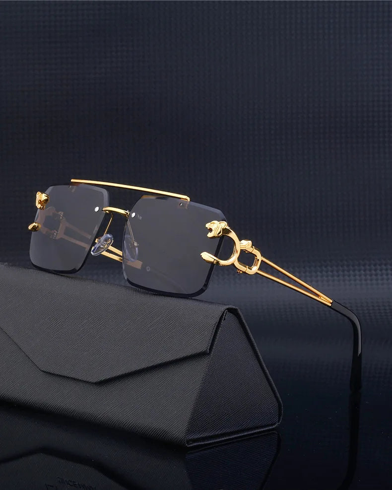 New Retro Rimless Sunglasses For Men Steampunk Sunglasses Women Punk Fashion Glasses Vintage Shades Gafas De Sol Sonnenbrill Sun