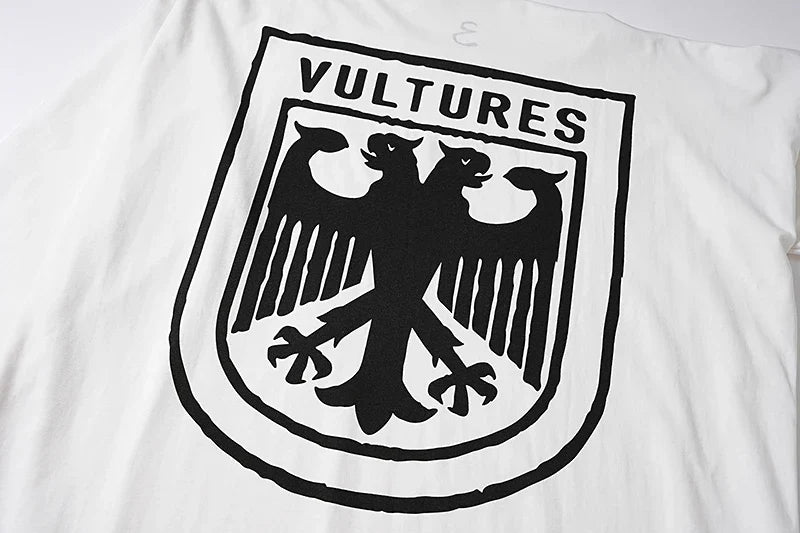 Double Eagle Head Print Vulture Sweatshirts Cotton Cutting Top Casual Loose Long Sleeve Hiphop Street Men Women Kanye Tshirts