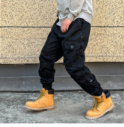 Korean Streetwear Tactical Cargo Pants Japanese Harajuku Casual Plus Size Harem Joggers Men Clothing Multi-Pocket Trousers Male
