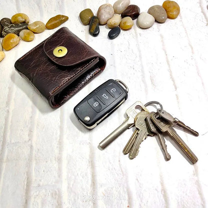 Multifunctional Key Holder Waist Bag Genuine Leather Car Key Case Folding Glasses Belt Pack Men Women 1652cg