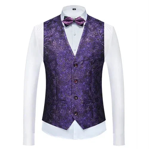 26 Colors Men's Suit Vest Single-breasted V-neck Vests Jacket Men Wedding Party Waistcoat Red Blue Green White Pink