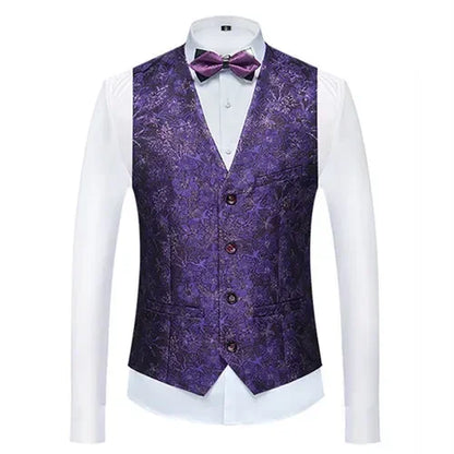26 Colors Men's Suit Vest Single-breasted V-neck Vests Jacket Men Wedding Party Waistcoat Red Blue Green White Pink