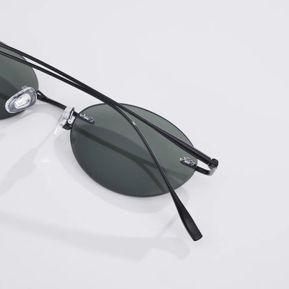 Fashion Frameless Women Polarized Sunglasses Travel Photography Sunglass Pure Titanium Frame Men Punk Sun Glasses Shades UV400