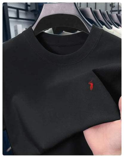100% cotton high-end short sleeve T-shirt summer designer brand pony embroidery round neck top fashion casual golf men's wear