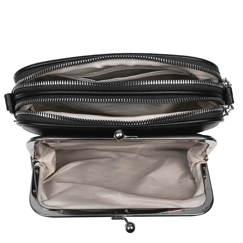 Elegant Shoulder Bag for Women Soft Leather Crossbody Bags Designer Multiple Pockets Messenger Bag Ladies Purses and Handbags