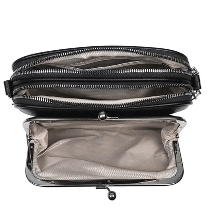 Elegant Shoulder Bag for Women Soft Leather Crossbody Bags Designer Multiple Pockets Messenger Bag Ladies Purses and Handbags