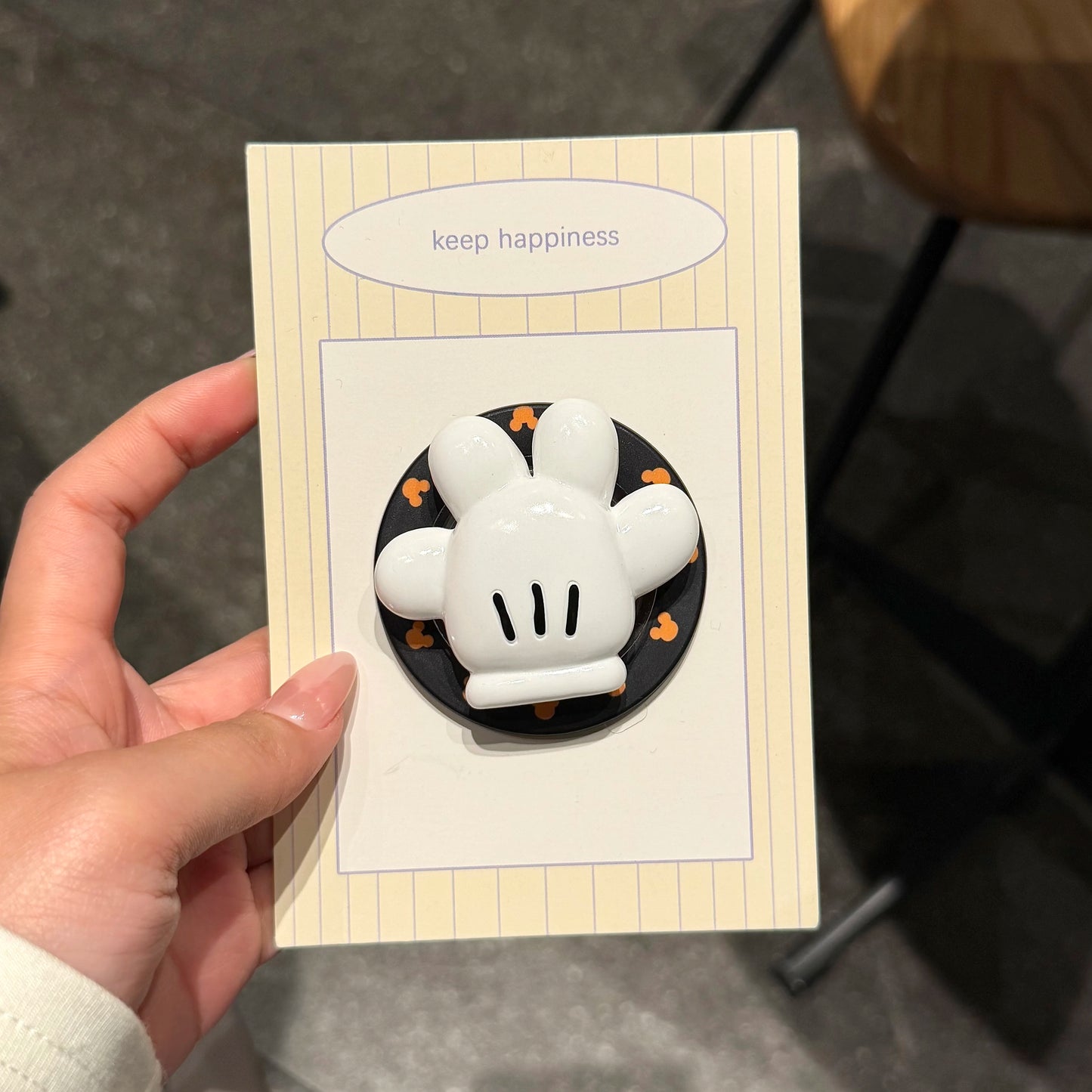 Cute Mickey Glove For Magnetic Phone Case with Stand 3D Hand Shape Grip Holder for 17 16 15 14 13 Pro Max  Disney Cartoon Cover.