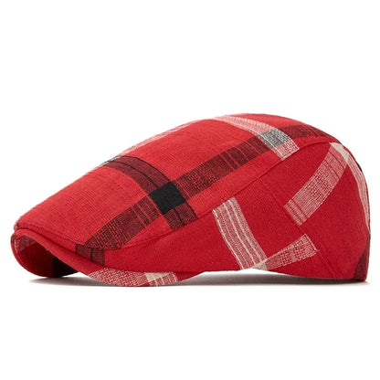 Colorful Plaid Forward-Caps for Men and Women Fashionable Baseball Caps Berets British Newsboy Hats Artist Hats