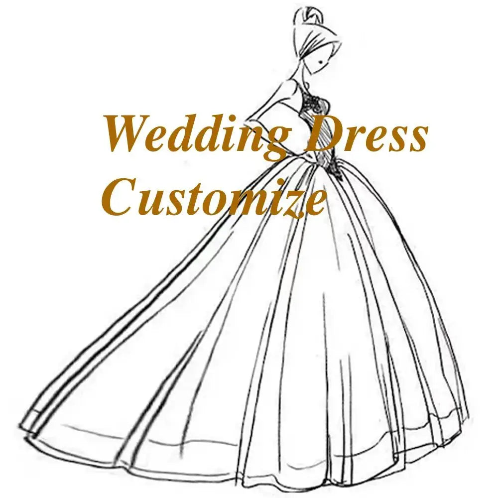 Customized Wedding Dresses for Bride  Long Sleeves V Neck Simple Bridal Gown with Pearls A Line Robe De Mariee