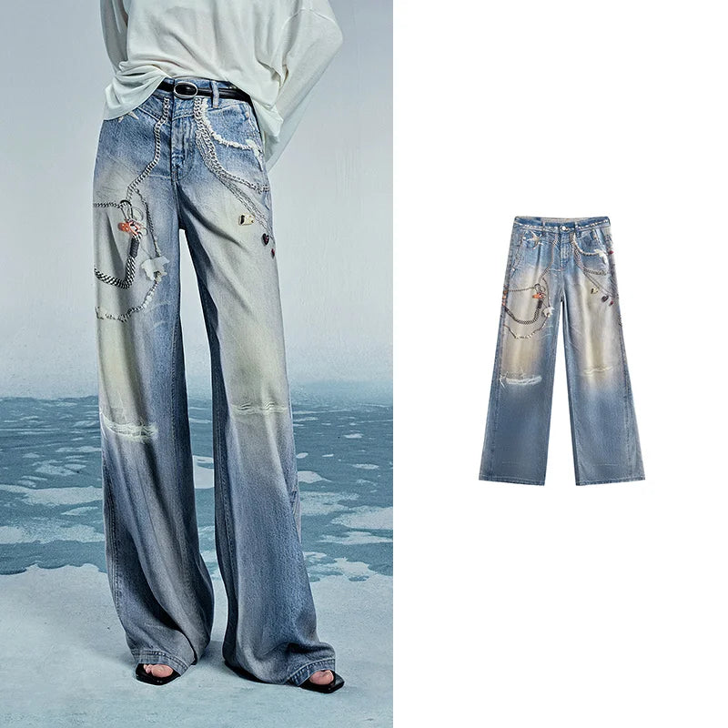 Women Denim Jean 2025 Spring New Long Pants 8518053