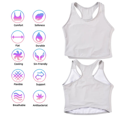 Transgender FTM Breathable Half Chest Binder Tank Top