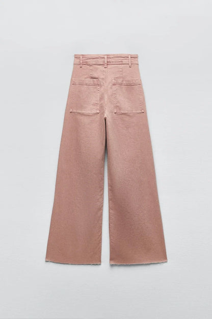 High Waist Straight Leg Navy Sle Women's Jeans Z Brand Slim Fit Casual Pants for Young Ladies Autumn Season