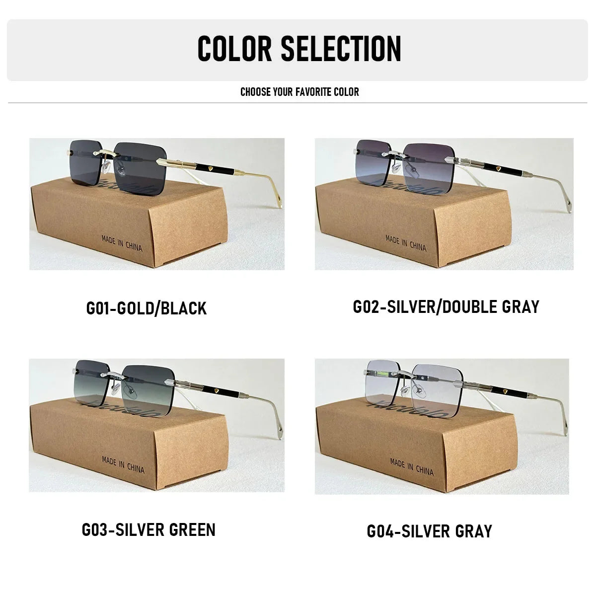 Rimless Sunglasses Women Trendy 2026 Metal Square Sunglass Men Luxury Fashion Glasses Vintage Dropshipping Lunette Soleil Femme